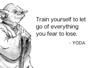 A yoda quote is drawn in black and white.